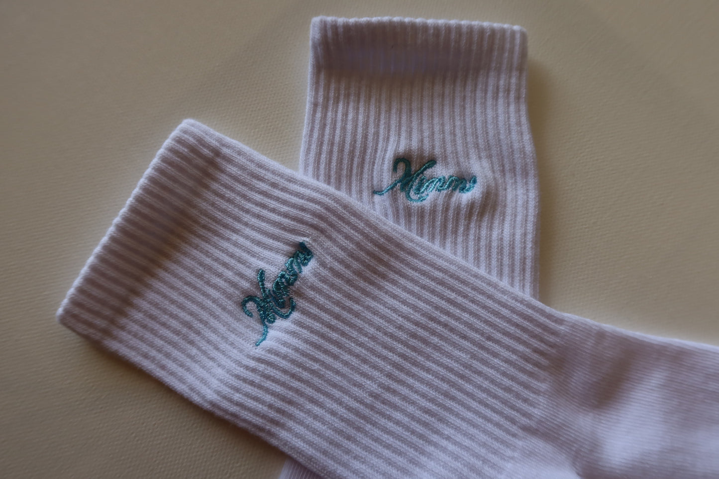 Crew Socks - Blue Embroidery