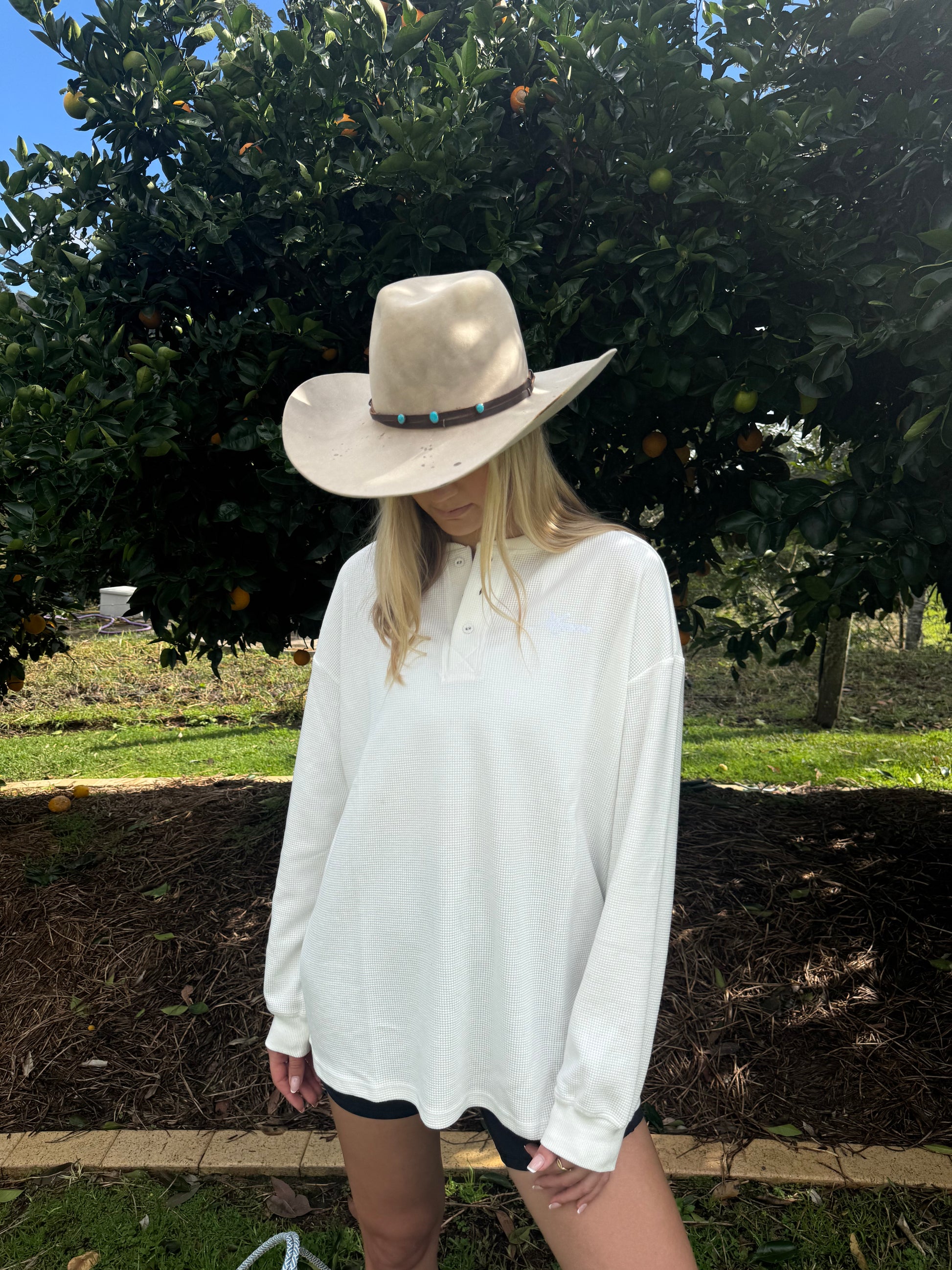 Waffle Henley Long Sleeve