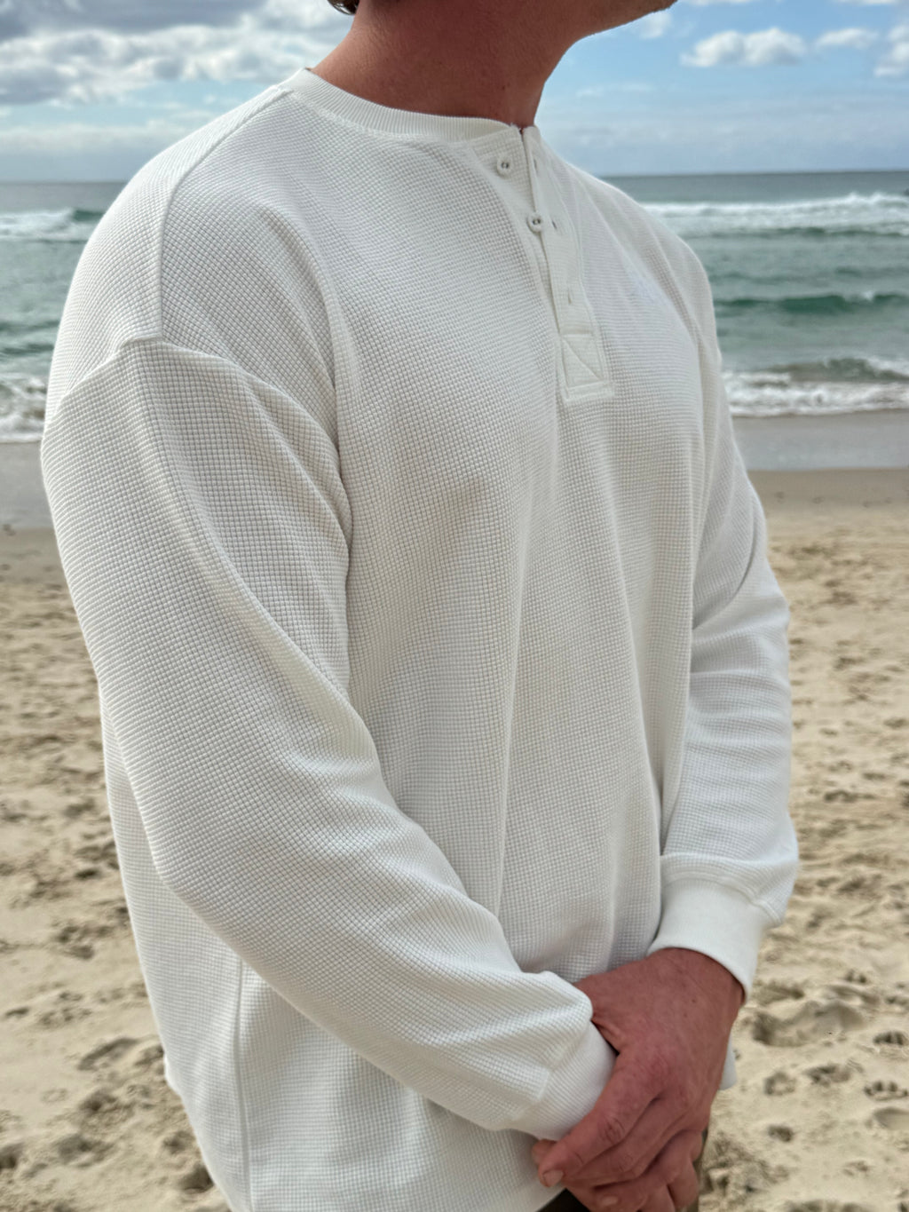 Waffle Henley Long Sleeve